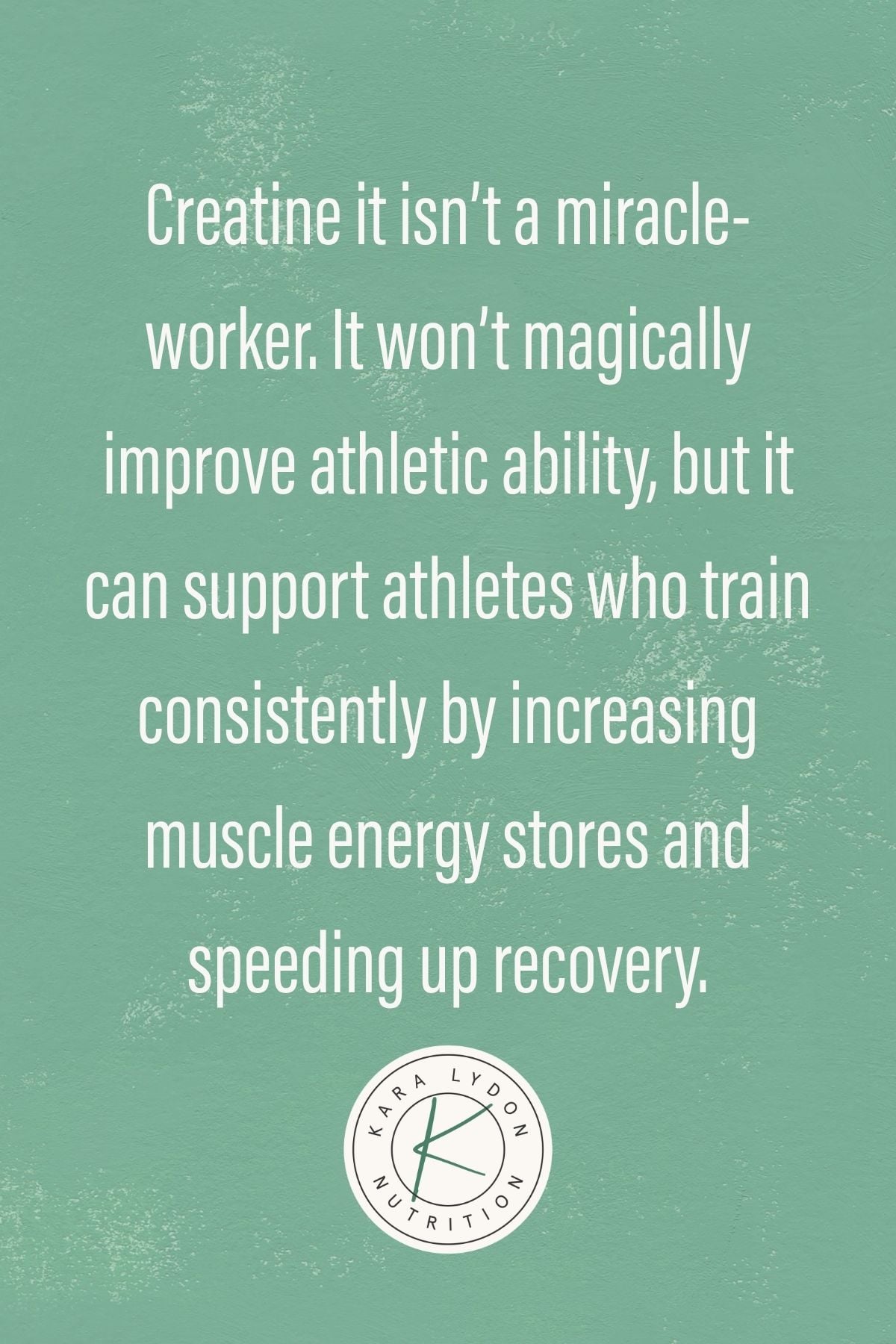 green graphic with text overlay about creatine supplement